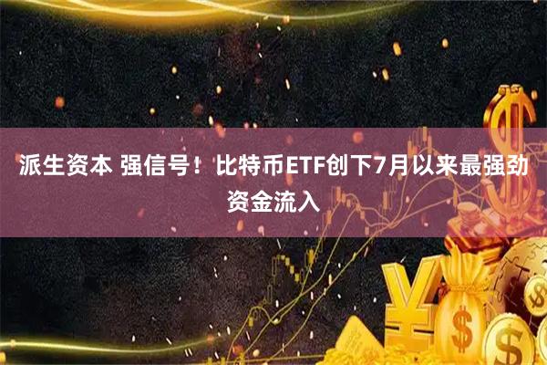 派生资本 强信号！比特币ETF创下7月以来最强劲资金流入