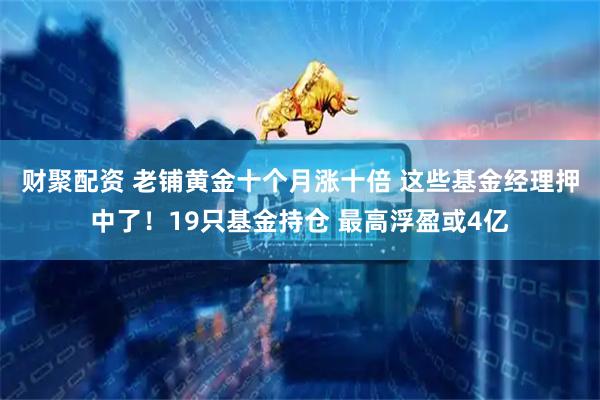 财聚配资 老铺黄金十个月涨十倍 这些基金经理押中了！19只基金持仓 最高浮盈或4亿